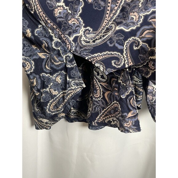 Splendid Alessandra Button Down Paisley Silk Shirt Sz M New - Picture 4 of 9
